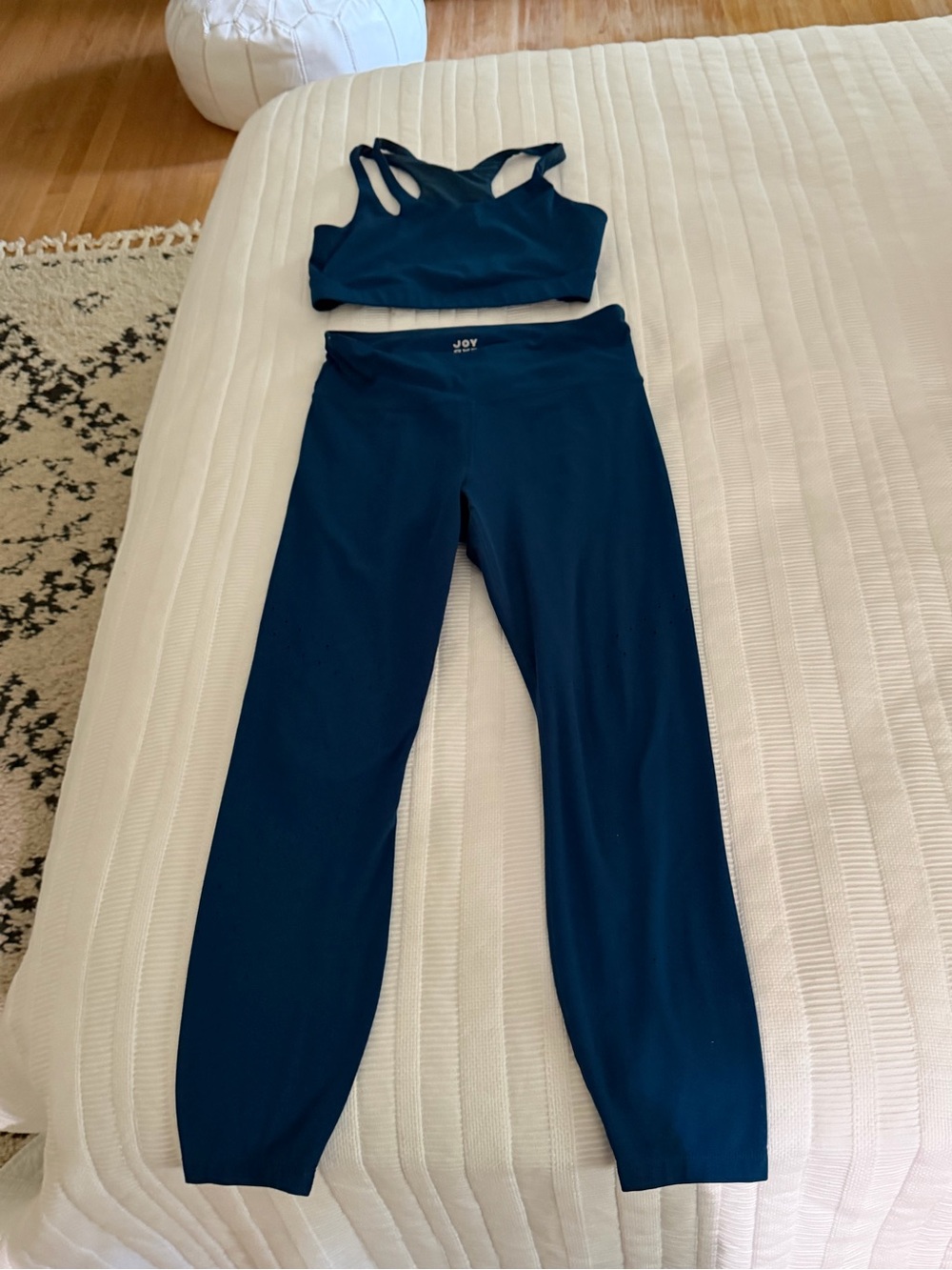 Sportswear Set Blue High-Rise Active Leggings and Sports Bra